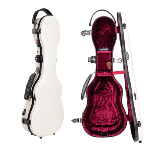 Crossrock Concert Ukulele Case - 100% Fiberglass Hardshell with Brand Latches, TSA Lock, Accessory...