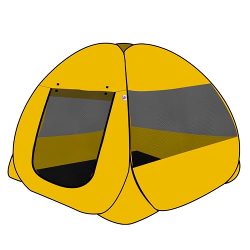 Image of SILVER SHINE Foldable Kids Play Tent House | Pop-Up Indoor & Outdoor Playhouse Tent House for Kids Boys 5 to 10 Years | Multi-Purpose Tent with Mosquito Net | Fun Yellow Theme - Easy Setup & Portable