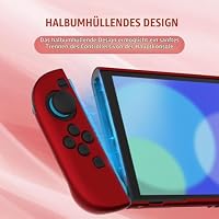 playvital Schutzhülle für Nintendo Switch 2, Dockbares Case, Ergonomischer Griphülle, Kratzfeste Hülle mit Klappständer & Joystick Kappen Zubehör | Solid-Serie, Scharlachrot – Ansicht 3