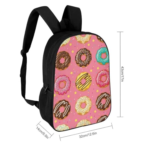 Stylish Outdoor Backpack Gym Bag with Large Capacity for College, Doughnut Donut Pink College Bookbag2