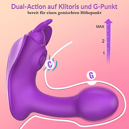 Butterflies Vibrator mit APP & Fernbedienung - ORSLUM Bonnie, Vibrator Ferngesteuert mit Klappe & Vibrationsbewegung, Klitoris Stimulator für Sie, Leise & Unterwegs, Sex Spielzeug für die Frau – Bild 4