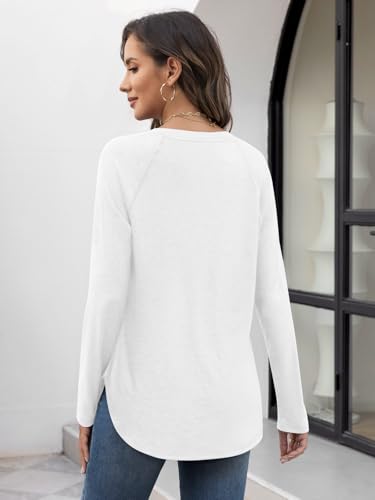 ATHMILE Long Sleeve Shirts for Women Fall Outfit 2025 Fashion Casual T Shirt Round Neck Basic Loose Tunic Tops4