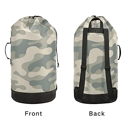 Watercolor Camouflage Laundry Backback Large Heavy Duty Laundry Bag For College Students Laundry Bag With Shoulder Straps Washable For Camp Traveling Waterproof #TOP2