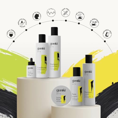 Genki Haircare Hair Growth Styling Paste für Männer und Frauen mit 5-ALA 100 ml Pflege und Styling Stärkt nachweislich das Haarwachstum Mittlerer Halt Haarwachs Haarstyling-Paste