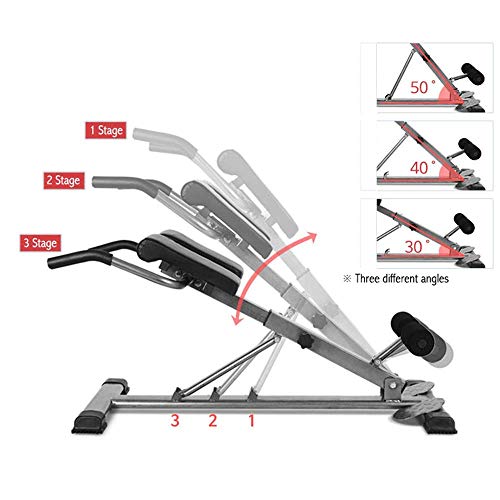 Verstelbare romeinse stoel, bank voor rugverlenging multi-workout homegym, verlicht lage rugpijn, voor hyperextensies crunches dips - Image 5