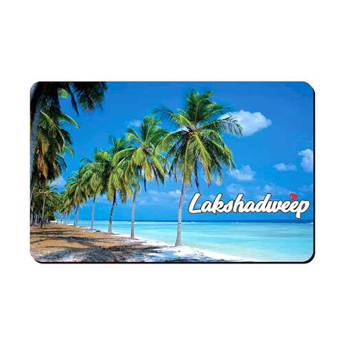 Image of Elegant Fridge Magnet with Themes |Rectangular Size Refrigerator Magnet with Magnetic Rubber Back | Pack of 1, 8.6cm X 5.4cm (Lakshadweep)
