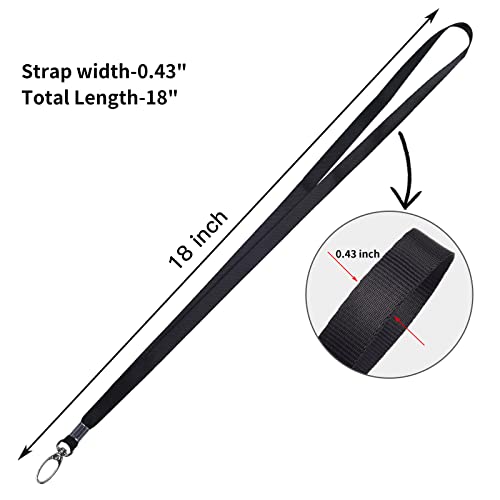 Casebuy LANYARD-8INCH-JS-20-BLACK 20Pcs Badge Lanyards Bulk Black Nylon Neck Lanyard Strap thumb #2