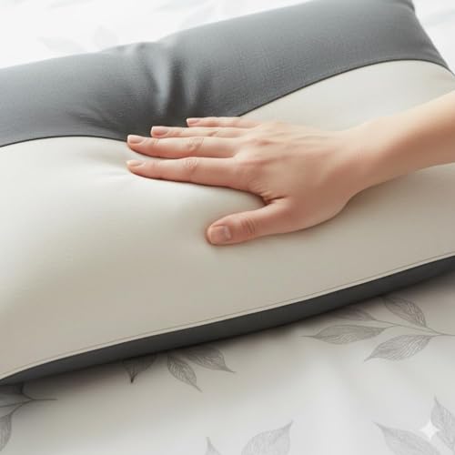 Image of Hotel Quality Premium Fibre Cushions | Cushion 16 inch x 16 inch | Pillow,Cushion,Cushions for, Cushion Pillow,Pillow,Cushions for Bed (Grey-White, 1)