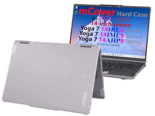 mCover   Funda Solo Compatible con Lenovo Yoga 7 de 14 Pulgadas 14IRL8, 14IML9, 14AHP9 Series 2 en 1 2023 2025 (no es Compatible con ningún Otro Modelo), Transparente