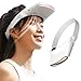 KUMADAI Ventilatore Portatile Cappellino con Visiera USB Ventilatore Senza Pale Cappello Visiera Bambino Mini Ventilatore Silenzioso Cappello Sole Estivo Visiera Parasole,Bianca,1800mah