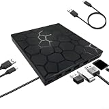 Lettore DVD sottile esterno 3.0 7-in-1 lettore di schede Hub Fast CD Burner per computer portatile desktop per Mac OS per Windows 11 15 cm