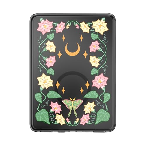 Image of PopSockets Kindle Paperwhite 12th Gen MagSafe Case- Moon Flower | Pair with PopGrip for MagSafe, 2024 /25, 7 inchin, E-Reader, Bookish, Moon, Star, Sun, Space