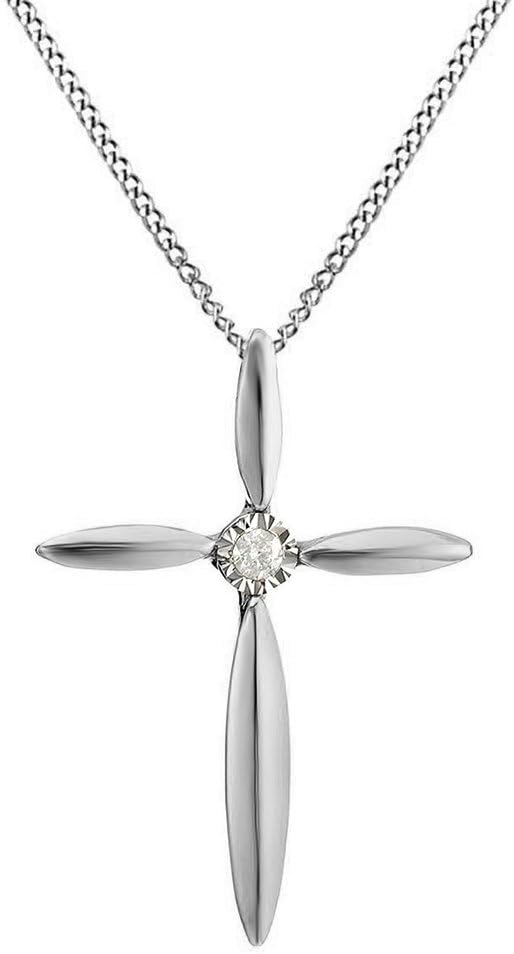 THE JEWEL ZONE 14k Gold Over Sterling Silver Natural Diamond Accent Cross Pendant Necklace