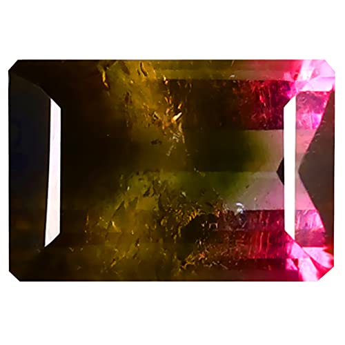 Tourmaline pastèque 11x7 mm | Pierre précieuse octogone naturelle du Brésil en vrac