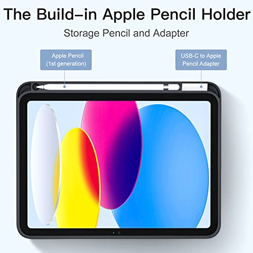 Image of Akkerds Compatible with iPad (A16) 11th Generation Case 11 Inch 2025, for iPad 10th Generation Case 10.9 Inch 2022 with Pencil Holder, Slim Trifold Stand Protective Cover with Soft TPU Back, Black