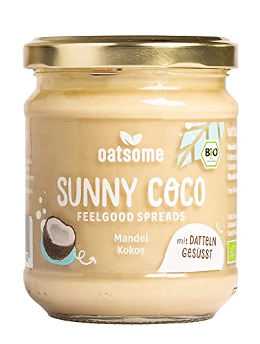 Oatsome Coco/almendra – Desayuno para untar, vegano, sin azúcar, 100% natural (Sunny Coco, 400 g)