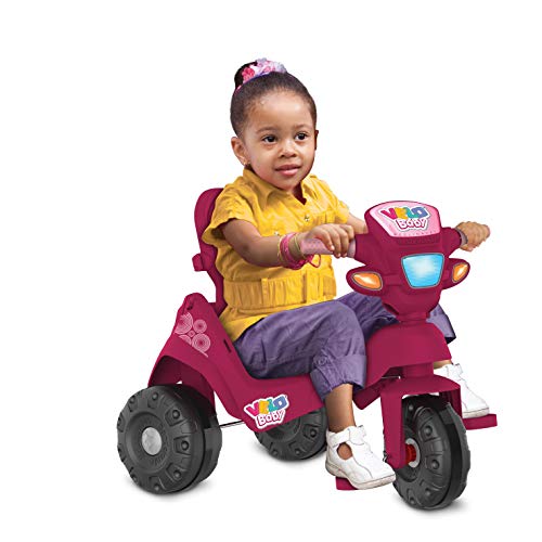 Triciclo Velobaby Reclinavel C/ Capota Passeio & Pedal (Pink), Bandeirante, Pink