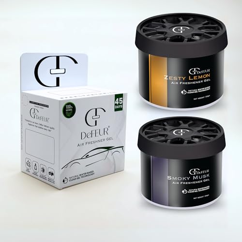 Image of Smoky Musk Gel Car Perfume | 120g Strong Fiber Air Freshener | Musk and Lemon Car Scent for Fresh Interiors | Luxury Car Accessories | Pack of 2