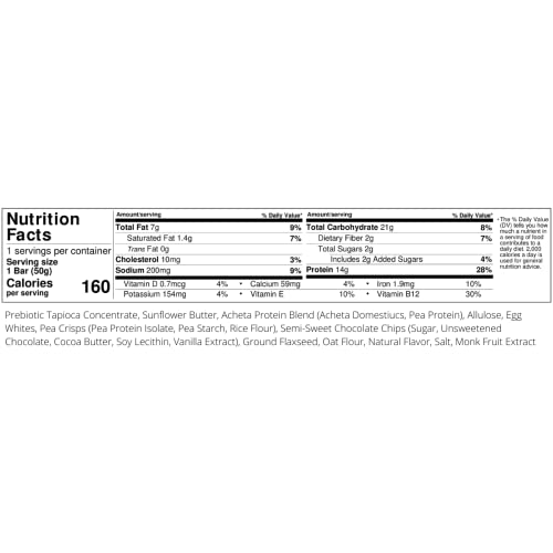 EXO Prebiotic Protein Bars, Cookie Dough | Dairy Free, Gluten Free, Low Sugar | 14g Protein, Sustainable, B12, Gut Heath, | Non-GMO. Vegetarian, Paleo | Vitamins, Sustained Energy, 12 Count, - Image 6
