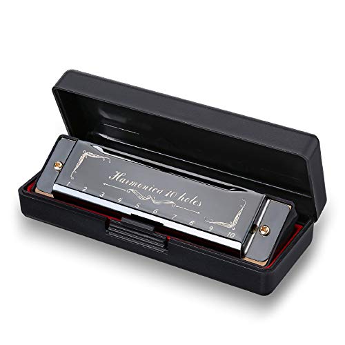 EXJOY Harmonica Diatonique Standard en Do Blues Harmonica 10 Trous 20 Tons Musique à Bouche Harpe avec Boîtier Dur… - Les Beatles, Paul McCartney, John Lennon, RIngo Starr, George Harrison EXJOY Harmonica Diatonique Standard en Do Blues Harmonica 10 Trous 20 Tons Musique à Bouche Harpe avec Boîtier Dur…