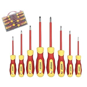 houseran jeu de 8 tournevis isolés avec étui tournevis cruciformes et plats 1000 v embouts magnétiques tournevis idéal pour électriciens et terminaisons de travaux