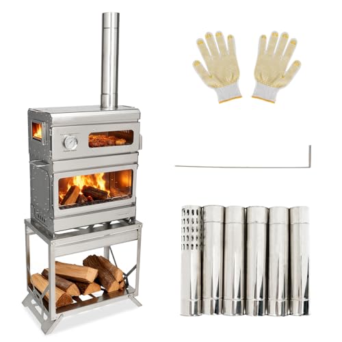 Wood Burning Stove Oven and Rack - Camping Tent Stove