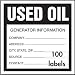 Accuform Signs MHZW34EVC Adhesive-Poly Vinyl Hazardous Waste Label, Legend "USED OIL - GENERATOR INFORMATION COMPANY - ADDRESS - CITY,STATE,ZIP - SOURCE - CONTACT - ", 6" Length x 6" Width x 2.6 Mil Thickness, Black/White (Pack of 100)