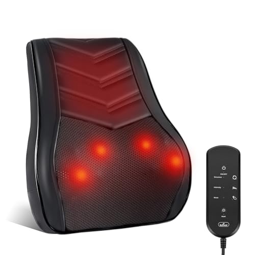 Boriwat Masajeador Cervical y Espalda con Calor, 3D masajeador electrico para aliviar el dolor, Masaje eléctrico de cuello/Cervical/hombros, hombros y piernas para casa y la oficina, Negro