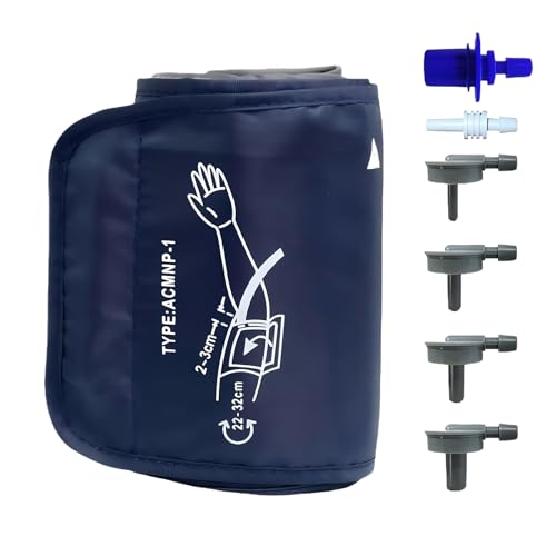 Manguito De Presión Arterial Manguito Tensiometro Circunferencia Del Brazo De 22-32 Cm Con 6 Puertos Para Adultos Compatible Con La Mayoría De Los Monitores De Presión Arterial