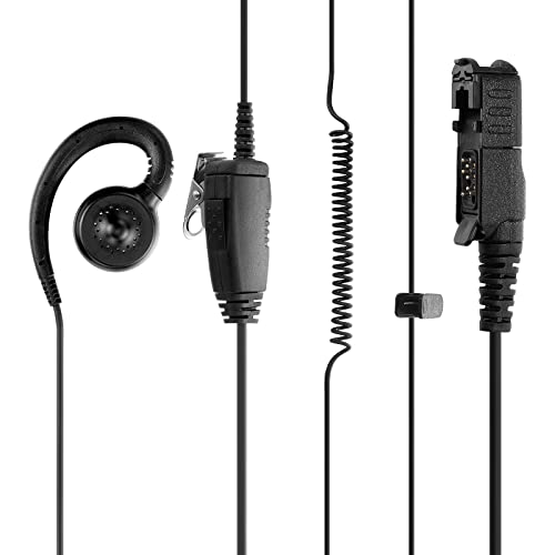 Wodasen Xpr3500E C-Swivel Shape Walkie Talkie Earpiece Surveillance Headset With Mic Ptt For Motorola Xpr3000 Xpr3300 Xpr3500 Xpr3000E Xpr3300E Xir P6620 Xir P6600 E8600 E8608 Dp2400 Dp2600 Radio #TOP1