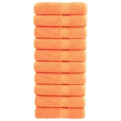 Premium-Duschhandtücher SOLUND 10 Stück Orange 70 x 140 cm 600 g/m²-Handtücher – Premium-Jumbo-Badetuch – Baumwolle, sehr saugfähig und schnell trocknend, extra großes Badetuch – superweiches Handtuch