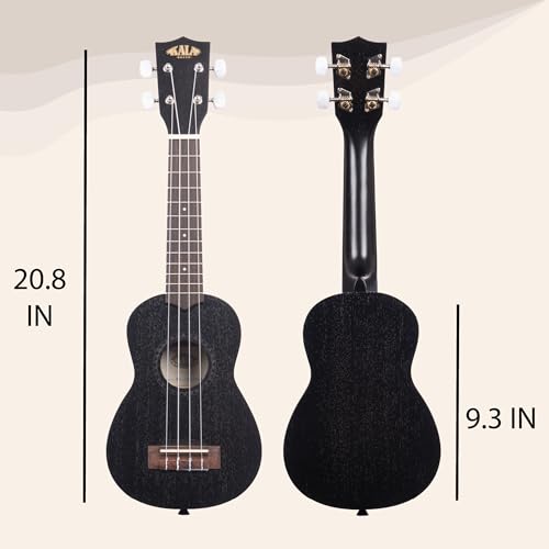 Image of Kala KA-15S-BLK Satin Mahogany Soprano Ukulele - Black