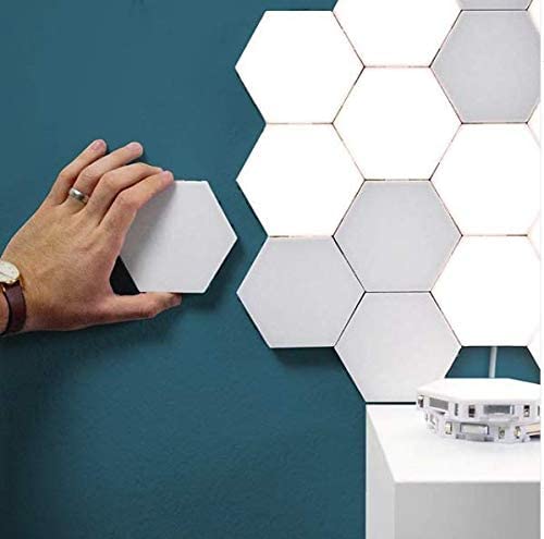 CORALTREE Modular Touch Hexagon Lamp Touch Sensitive Light Modular Hexagon Panel for Living Room Magnetic DIY (5 Module with Power Supply)(Corded Electric) (B07ZKT4KJD) Amazon Price History, Amazon Price Tracker