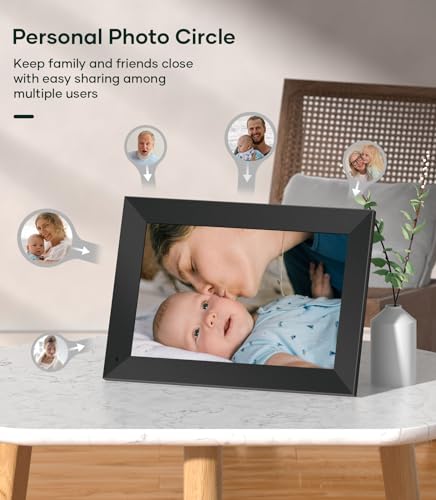 Image of Cozyla Frame: 10.1 inch WiFi Digital Picture Frame with No Subscription & Unlimited Storage, Support Long Video, Electronic Photo Frame Gift for Family, Share Picture via Google Photos, App, Email, Web