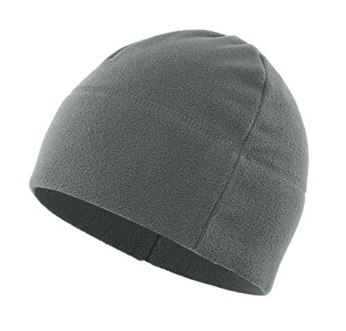 Home Prefer Winter Outdoor Skull Cap Simple Solid Daily Watch Hat Fleece Beanie Cap For Men, Gray #TOP25