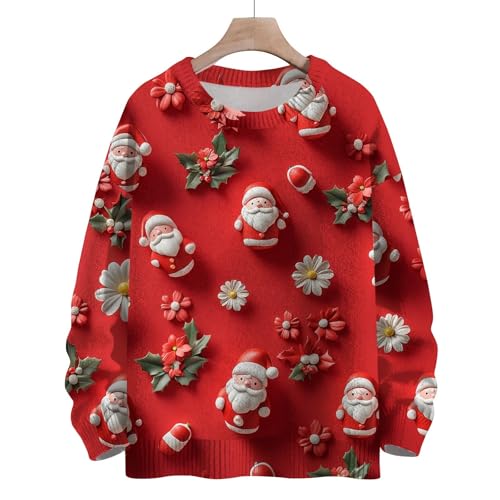 Cute Christmas Sweatshirts for Girls Crewneck Pullover Sweaters Long Sleeve Funny Xmas Print Comfy Winter Sweaters4