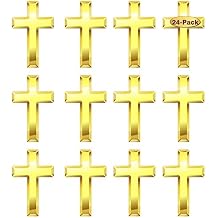 24/50/100 Pcs Mini Small Gold Cross Lapel Pins 1 in For Men Women Religious