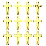24/ Pcs Gold Cross Lapel Pins (1 in) For Men Women Religious chaplain pin