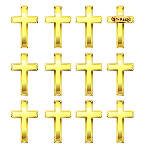 24/ Pcs Gold Cross Lapel Pins (1 in) For Men Women Religious chaplain pin