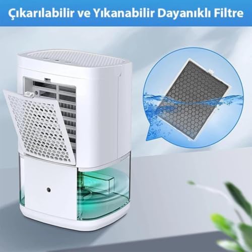 Coofbe Led Işıklı Otomatik Banyo Mutfak Oda Dolap 1000ml Nem Alma Cihazı Mantar Rutubet Nem Önleyici - Görsel 6