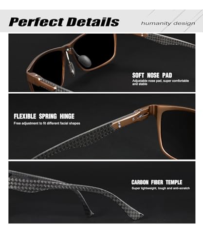 Image of ANYLUV Polarized Sunglasses for Men Rectangular Classic Al-Mg Metal Frame Sun Glasses Mens Sunglasses with UV Protection