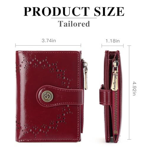 Image of Small Wallet for Women Bifold Credit Card Holder Compact Women Wallet with Zipper Coin Pocket
