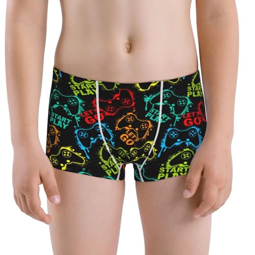 Boys' Cotton Boxer Brief Soft Underwear-Play Game Start