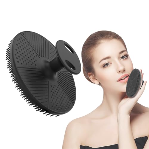Cepillo de Ducha de Silicona, Cepillo Corporal, Cepillo de Baño, Exfoliante Corporal de Silicona, Espuma Buena Fácil de Limpiar Higiénico Cepillo de Masaje Corporal Pack 1 (Negro)