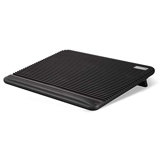 Laptop Cooling Pad, Coolertek USB Powered Laptop Cooler, 2 Blue Silent Big Fans, Height Adjustable Non-Slip Laptop Stand with Dual USB 2.0 Ports, Fits 11-17 Inch Notebook - Black (N2)