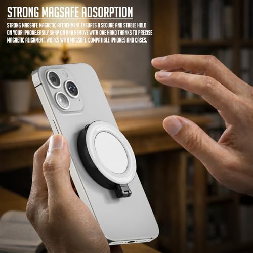 Image of Lapster Luma Flex Magnetic Selfie Ring Light with Makeup Mirror, 3 Color Modes, 360 Rotatable, Type-C Rechargeable, for Phone, Laptops, Tablets & Other Gadgets
