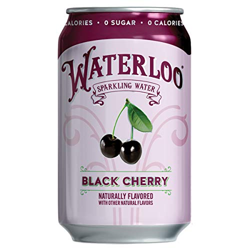 Image of Waterloo Sparkling Water, Black Cherry Naturally Flavored, Pack of 24, 12 Fl Oz Cans | Zero Calories | Zero Sugar or Artificial Sweeteners | Zero Sodium