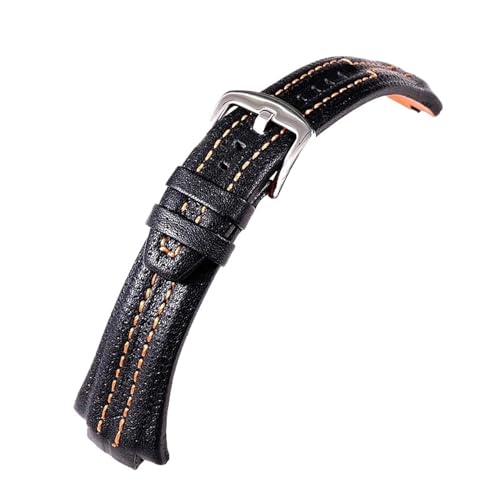 Correa de reloj de cuero genuino premium con terminal convexo 27mm 2