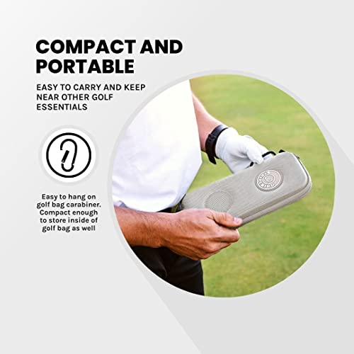 Stripebird - Golf Performance Gloves Holder Case (Cool Gray) - Protect And Keep Golf Gloves Dry - Moisture Free Storage Design - Includes Golf Bag Clip For Golfers #TOP5