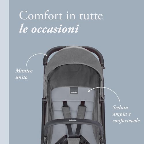 Inglesina Sketch Passeggino Leggero e Compatto, Grigio, Confortevole, fino a 17kg, Chiusura una Mano, UPF 50+ - Immagine 4
